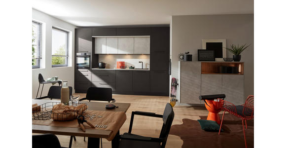 EINBAUKÜCHE - Schwarz/Grau, Design, Holzwerkstoff - Dieter Knoll