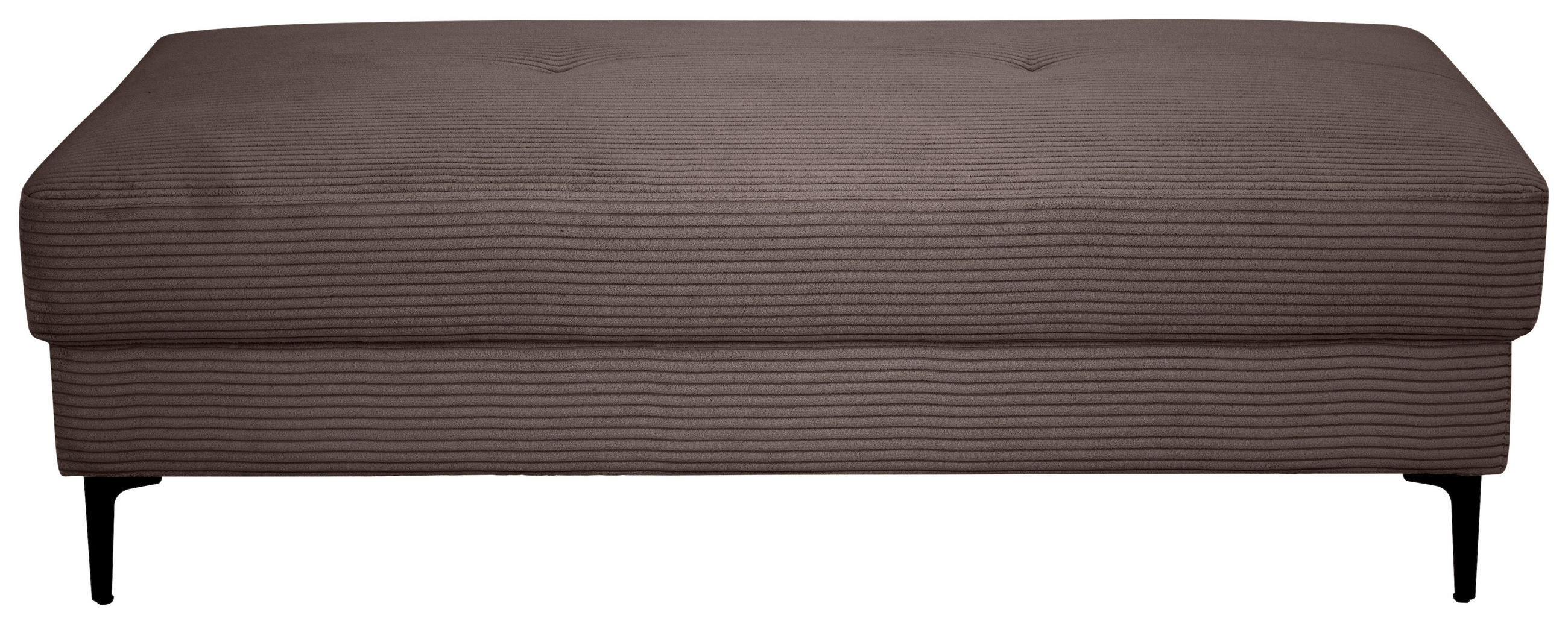 HOCKER Cord Dunkelbraun  - Dunkelbraun/Schwarz, Design, Textil/Metall (140/45/80cm) - Xora