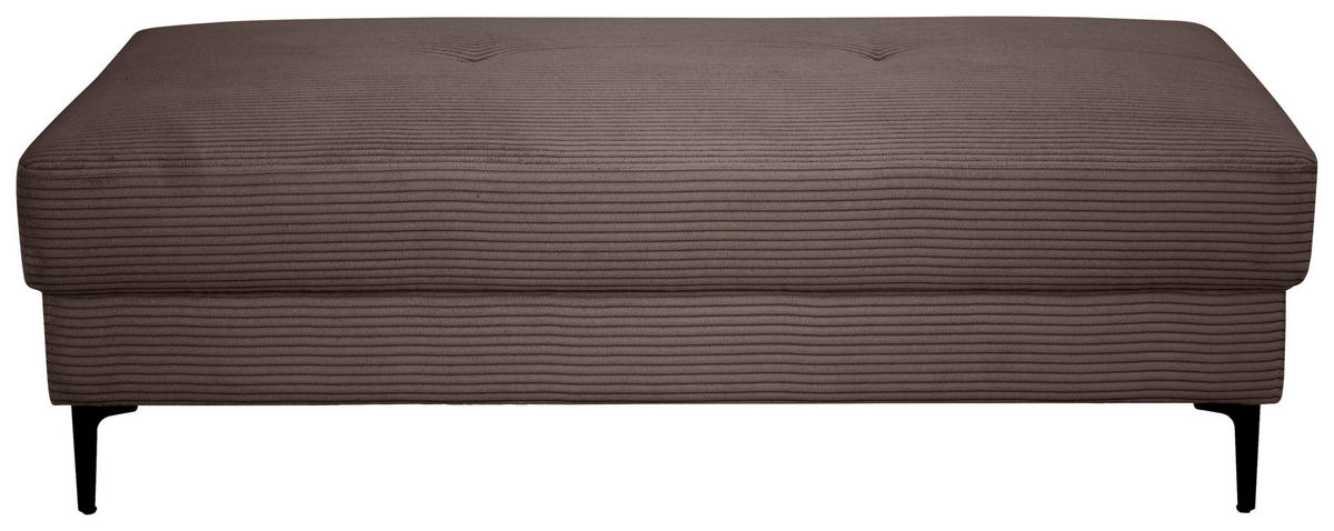 HOCKER Cord Dunkelbraun  - Dunkelbraun/Schwarz, Design, Textil/Metall (140/45/80cm) - Xora