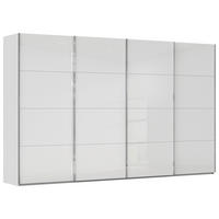 SCHWEBETÜRENSCHRANK 361/223/68 cm,  in Weiß, Seidengrau, 4 Tür(en)  - Chromfarben/Seidengrau, Design, Glas/Holzwerkstoff (361/223/68cm) - Novel