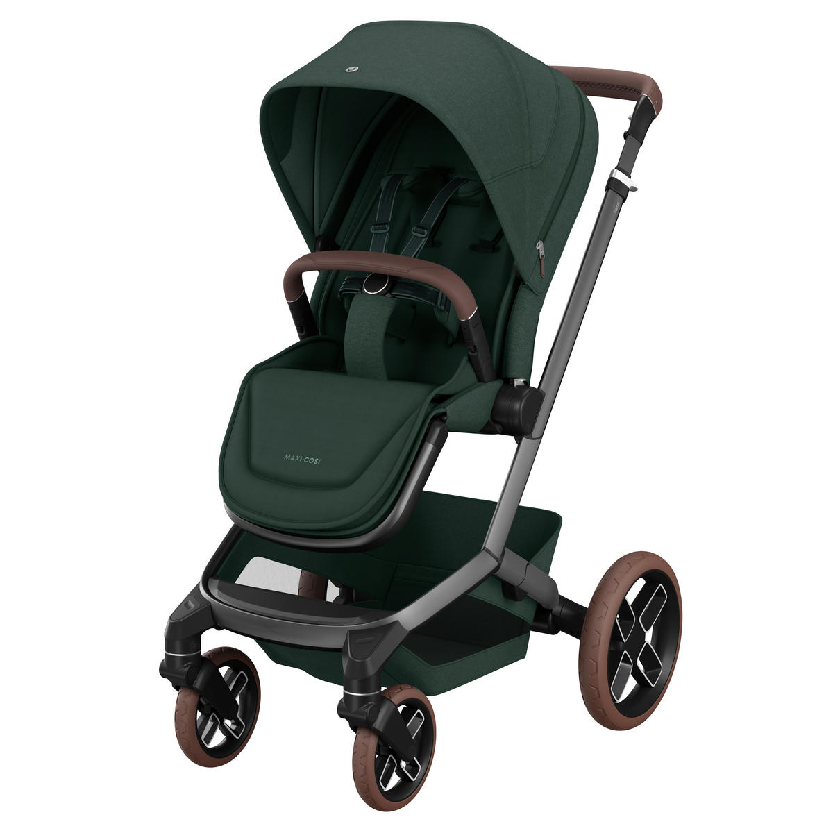 KINDERWAGEN  Fame  Twillic Green  - Dunkelgrün/Graphitfarben, Basics, Kunststoff/Textil (61.5/110/95,5cm) - Maxi-Cosi