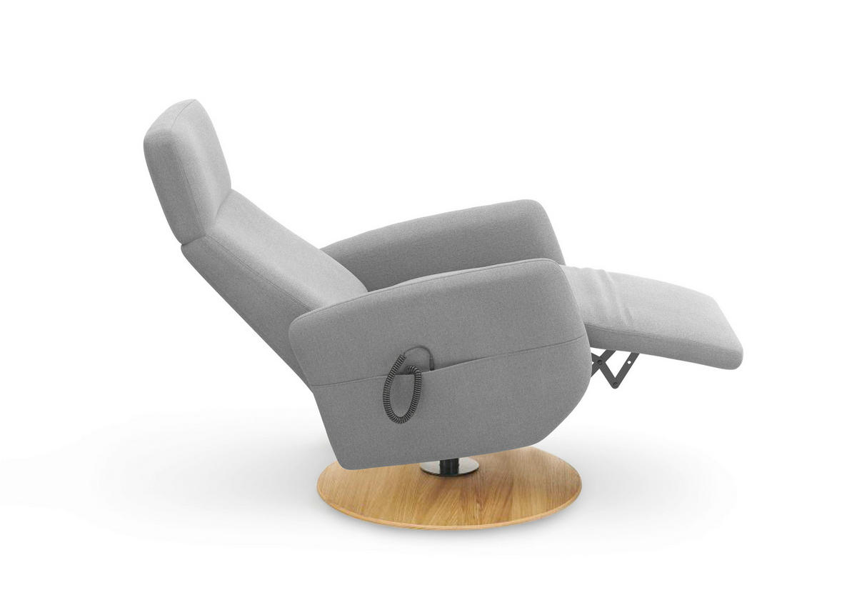 RELAXSESSEL in Textil Grau  - Eichefarben/Grau, KONVENTIONELL, Holz/Textil (71/110/82cm) - Sit & More