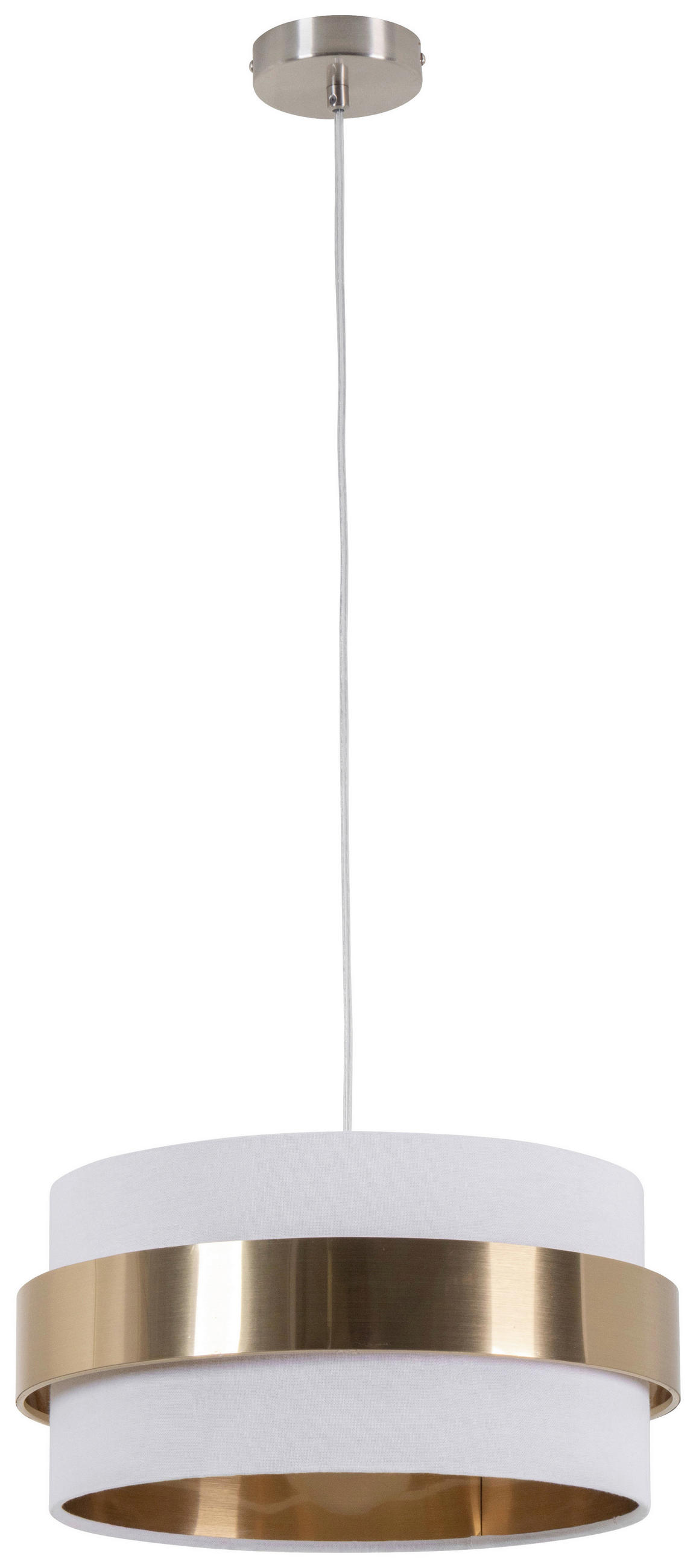 HÄNGELEUCHTE 37/120 cm   - Goldfarben/Weiß, MODERN, Kunststoff/Textil (37/120cm) - Novel