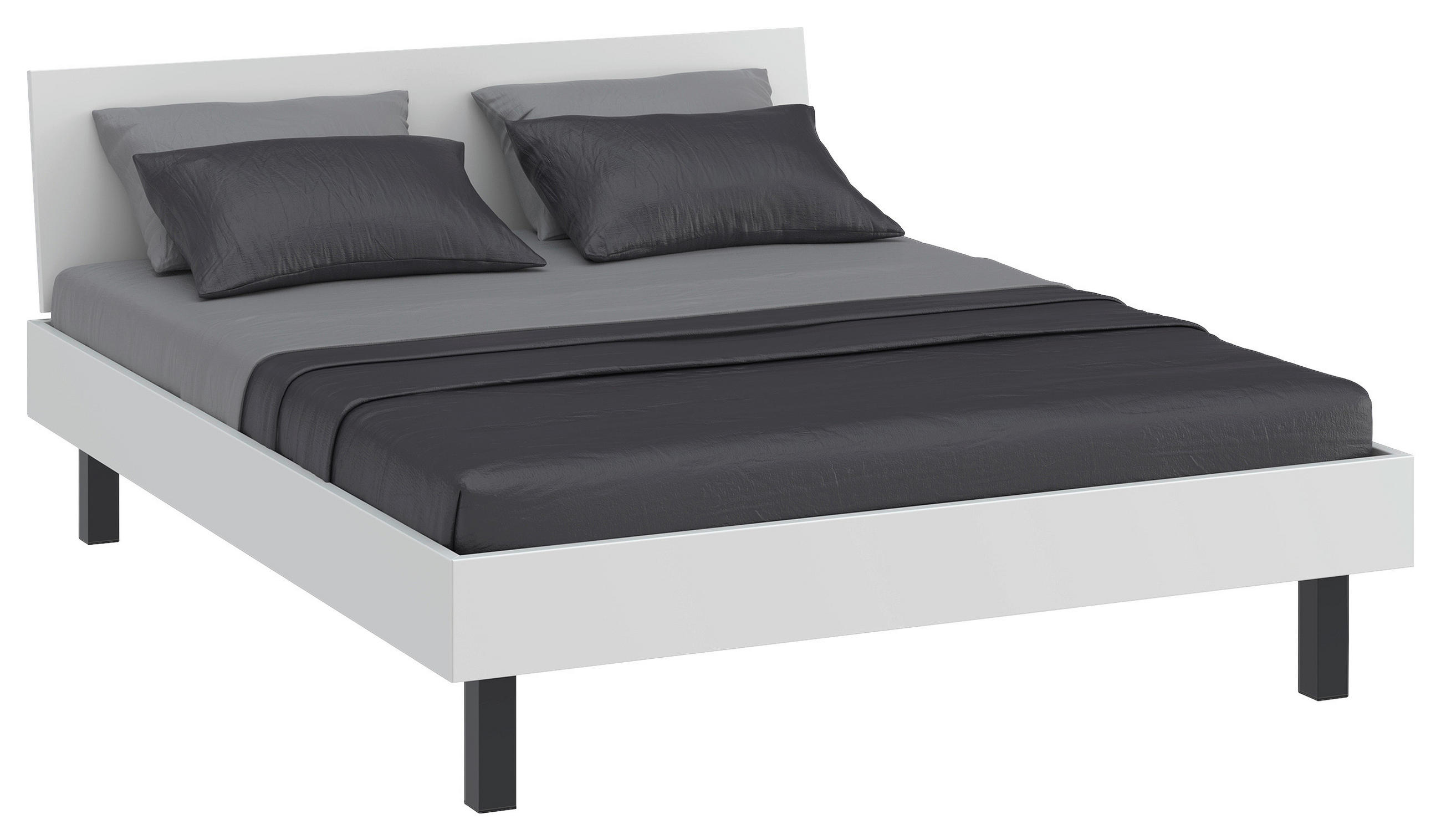 BETT 160/200 cm  in Weiß  - Schwarz/Weiß, Design, Holzwerkstoff/Metall (160/200cm) - Xora