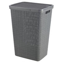 KOŠ NA ŠPINAVÉ PRÁDLO, šedá - šedá, Basics (40/60/34cm)