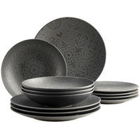 TAFELSERVICE Schwarz 12-teilig  - Schwarz, Basics, Keramik - Mäser