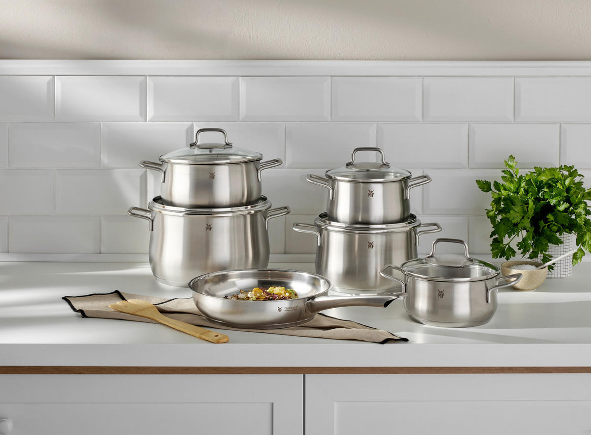 KOCHTOPFSET Brilliant 6-teilig  - Klar/Edelstahlfarben, Basics, Glas/Metall - WMF