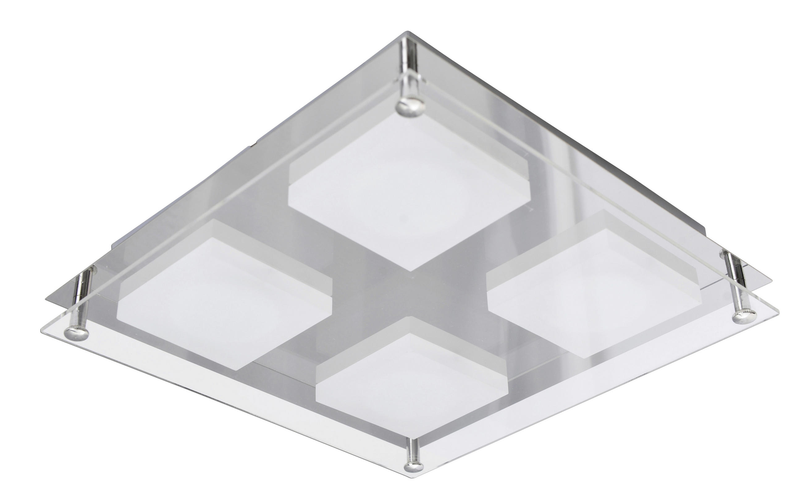 LED-DECKENLEUCHTE 24/24/4,7 cm   - Chromfarben, Design, Kunststoff/Metall (24/24/4,7cm) - Näve