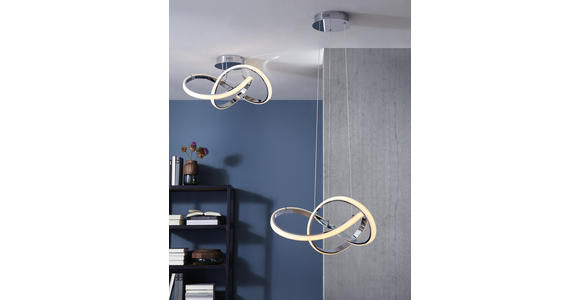 LED-DECKENLEUCHTE - Chromfarben, Design, Kunststoff/Metall (59/29/59cm) - Ambiente