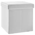 SITZBOX in Textil, Holzwerkstoff Weiß  - Weiß, Basics, Holzwerkstoff/Textil (38/38/38cm) - Carryhome