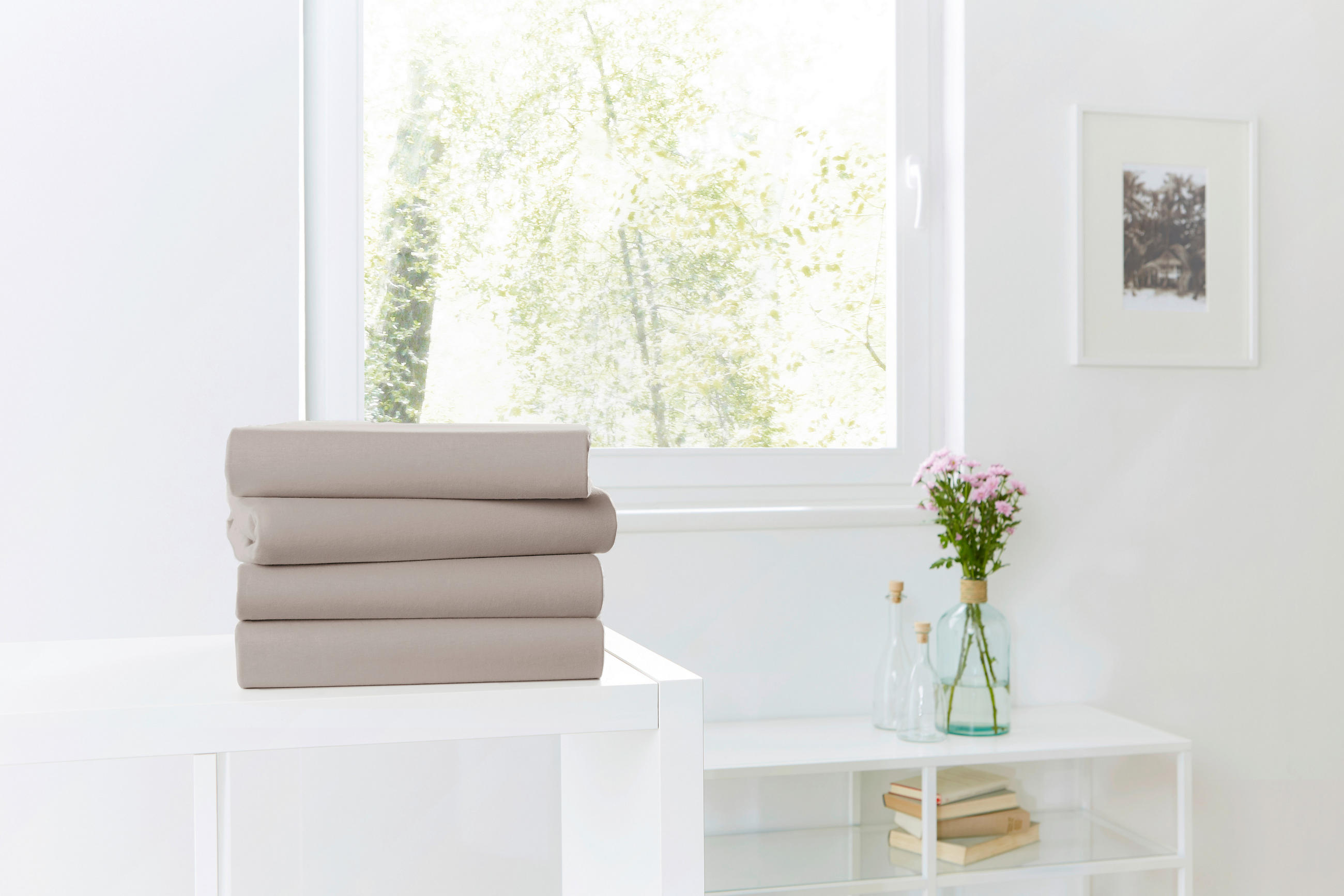 SPANNLEINTUCH 120/200 cm Jersey  - Braun, Basics, Textil (120/200cm)
