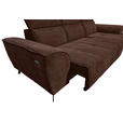 ECKSOFA Dunkelbraun Cord Rücken echt, Kopfteilverstellung, Sitzvorzug  - Dunkelbraun/Schwarz, KONVENTIONELL, Textil/Metall (290/196cm) - Carryhome