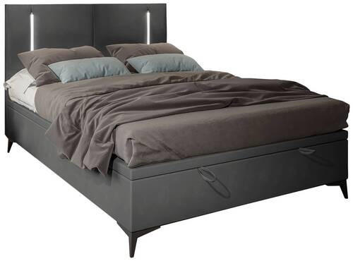 BOXBETT 140/200 cm  in Dunkelgrau  - Dunkelgrau/Schwarz, KONVENTIONELL, Textil/Metall (140/200cm) - Carryhome