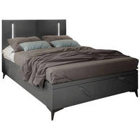 BOXBETT 140/200 cm  in Dunkelgrau  - Dunkelgrau/Schwarz, Konventionell, Textil/Metall (140/200cm) - Carryhome