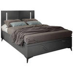 BOXBETT 140/200 cm  in Dunkelgrau  - Dunkelgrau/Schwarz, KONVENTIONELL, Textil/Metall (140/200cm) - Carryhome