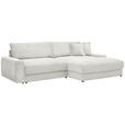 ECKSOFA in Cord Creme  - Creme/Schwarz, MODERN, Kunststoff/Textil (300/180cm) - Carryhome