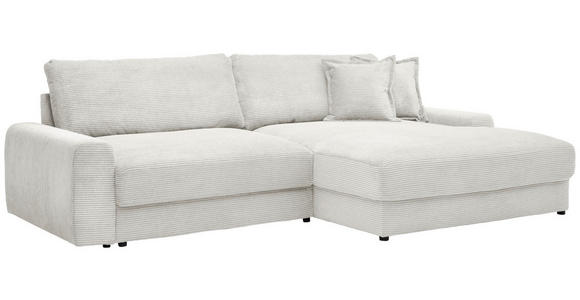 ECKSOFA in Cord Creme  - Creme/Schwarz, MODERN, Kunststoff/Textil (300/180cm) - Carryhome