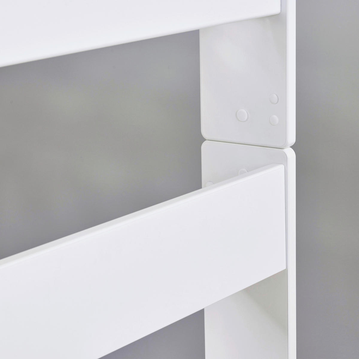 ETAGENBETT 90/200 cm,  in Weiß, Absturzsicherung, Leiter, Rollroste  - Naturfarben/Weiß, MODERN, Holzwerkstoff (90/200cm) - MID.YOU