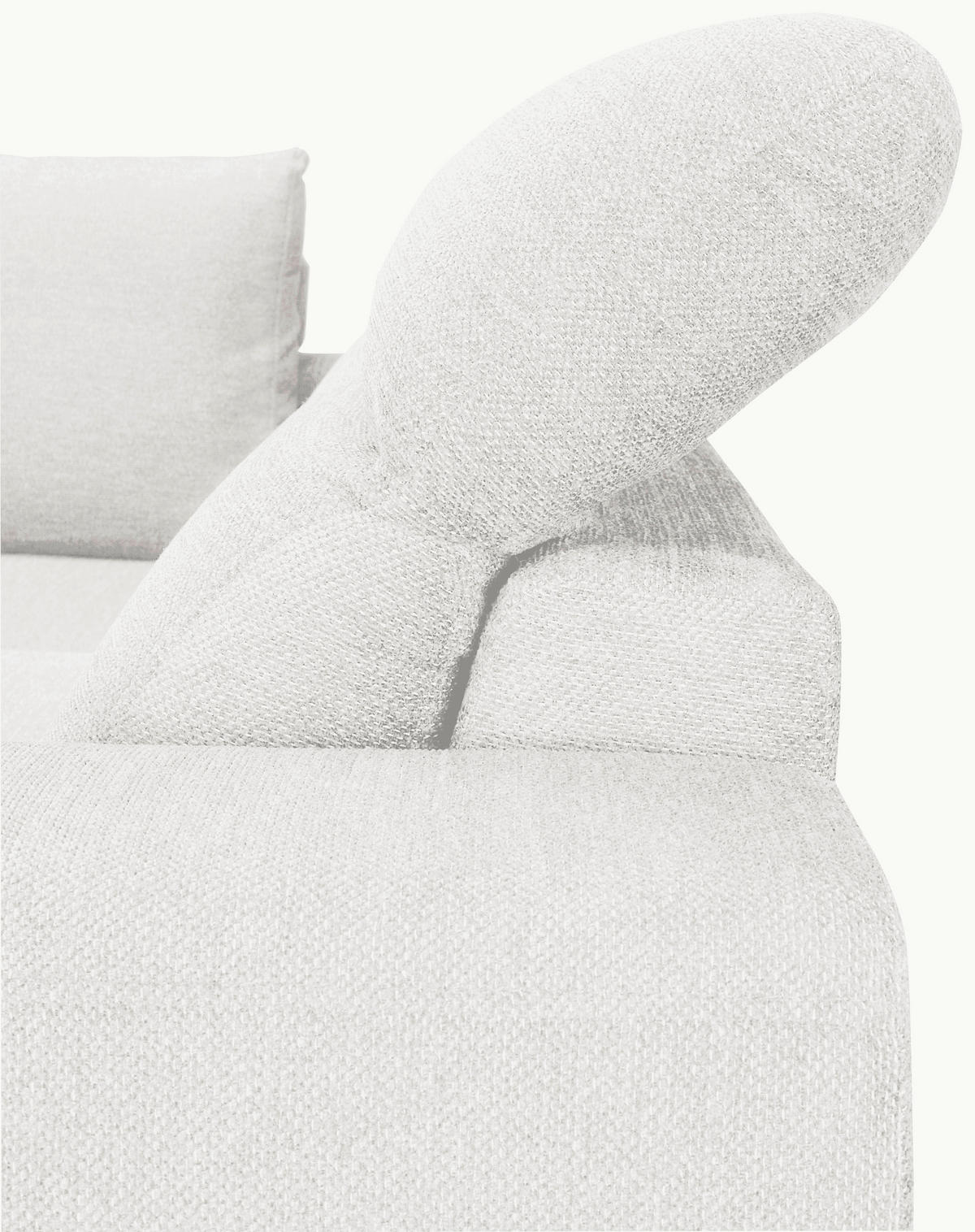 ECKSOFA Weiß Chenille  - Schwarz/Weiß, KONVENTIONELL, Textil/Metall (185/266cm) - Carryhome