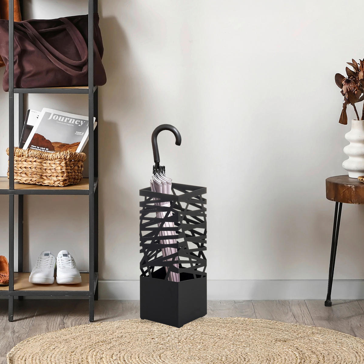 SCHIRMSTÄNDER Metall Schwarz  - Schwarz, MODERN, Metall (15/43/15cm) - MID.YOU