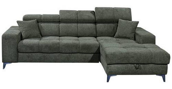 ECKSOFA Dunkelgrün Chenille  - Dunkelgrün/Schwarz, KONVENTIONELL, Kunststoff/Textil (268/172cm) - Carryhome