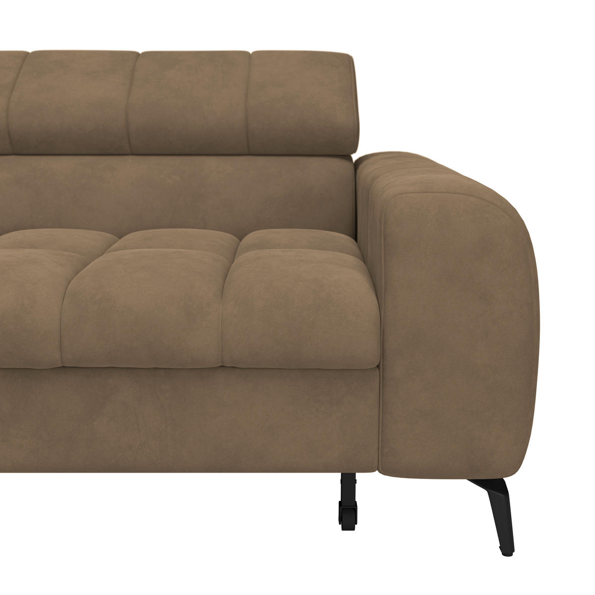 ECKSOFA in Braun  - Schwarz/Braun, Trend, Kunststoff/Textil (203/261cm) - Livetastic