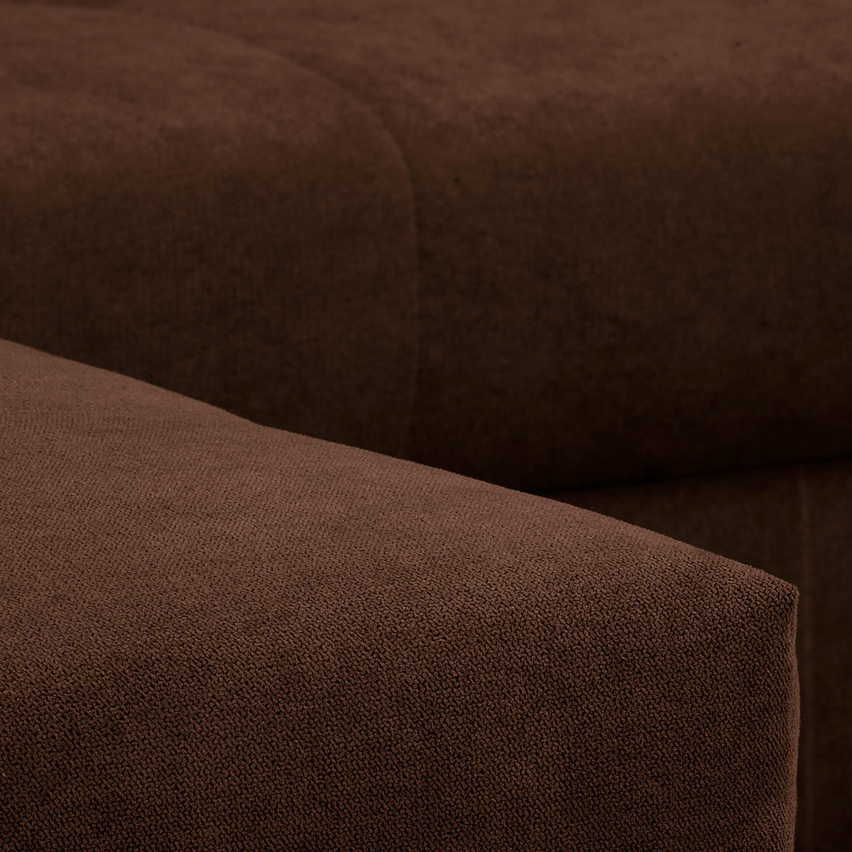 ECKSOFA inkl. Hocker Ariella in Mikrofaser Dunkelbraun  161/231 cm  - Dunkelbraun/Naturfarben, Design, Holz/Textil (161/231cm) - Livetastic