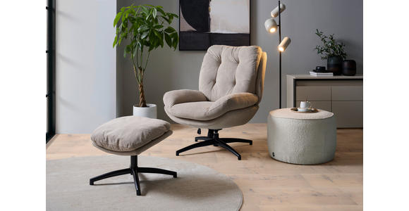 RELAXSESSELSET in Metall, Textil Schwarz, Taupe  - Taupe/Schwarz, Design, Textil/Metall (75/97/88cm) - Carryhome