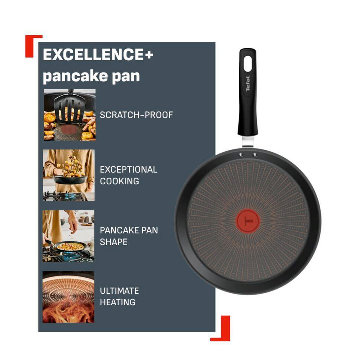 TAVA ZA PALAČINKE  25 cm     Tefal Excellence+  - crna, Basics, metal (25cm) - Tefal