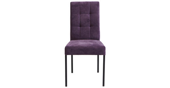 STUHL Webstoff Schwarz, Violett  - Violett/Schwarz, Design, Textil/Metall (46/91/61cm) - Xora