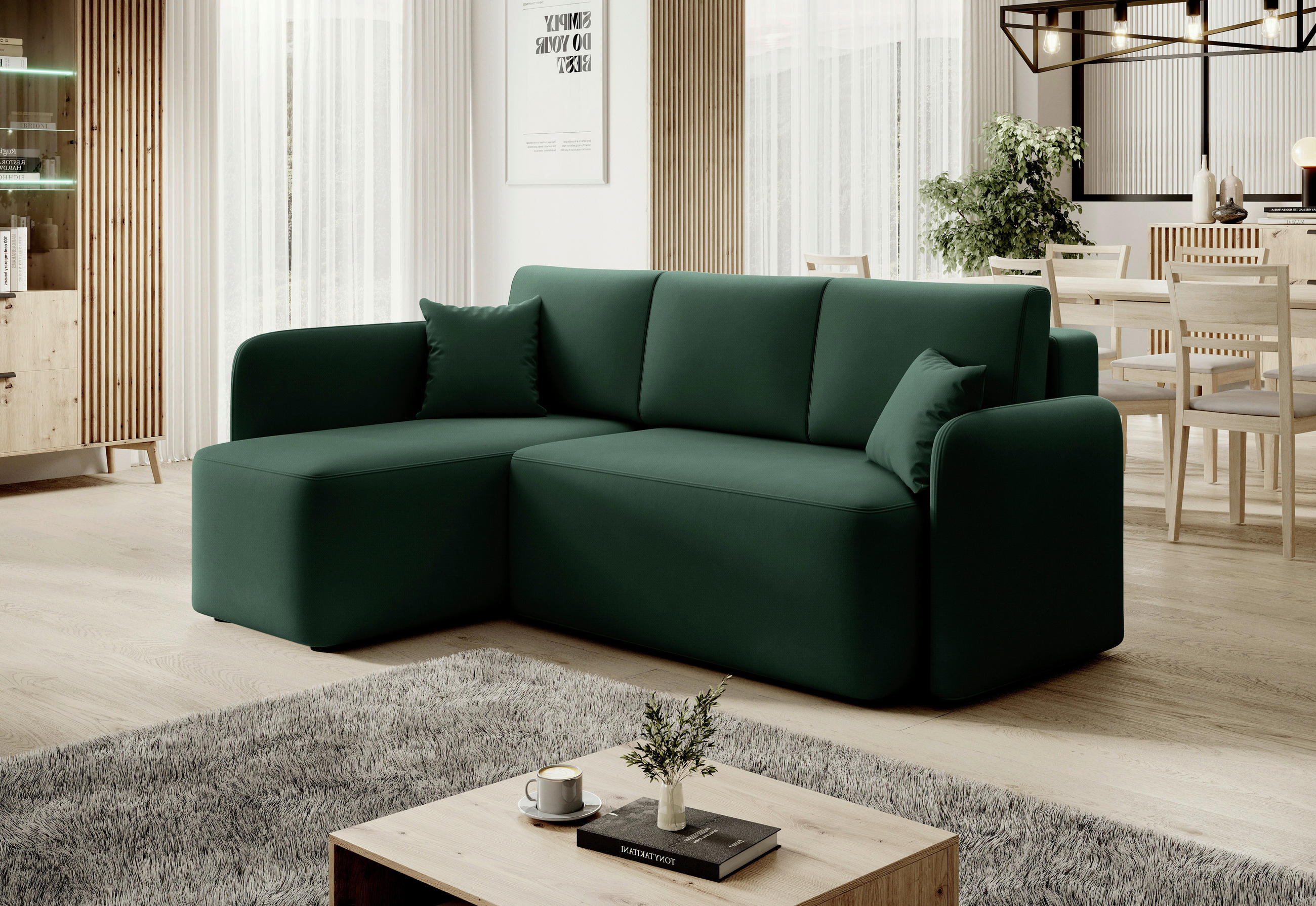 P & B Ecksofa Grün 206x150 cm