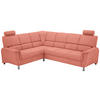 ECKSOFA in Webstoff Koralle  216/270 cm  - Koralle/Silberfarben, Design, Holz/Kunststoff (216/270cm) - Livetastic