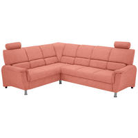 ECKSOFA in Webstoff Koralle  216/270 cm  - Koralle/Silberfarben, Design, Holz/Kunststoff (216/270cm) - Livetastic