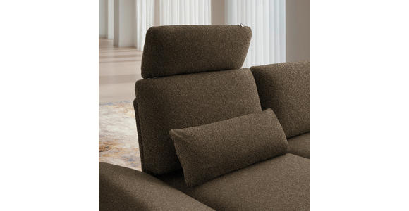 ECKSOFA  in Flachgewebe Dunkelbraun  155/234 cm  - Dunkelbraun/Schwarz, Design, Textil/Metall (155/234cm) - Dieter Knoll