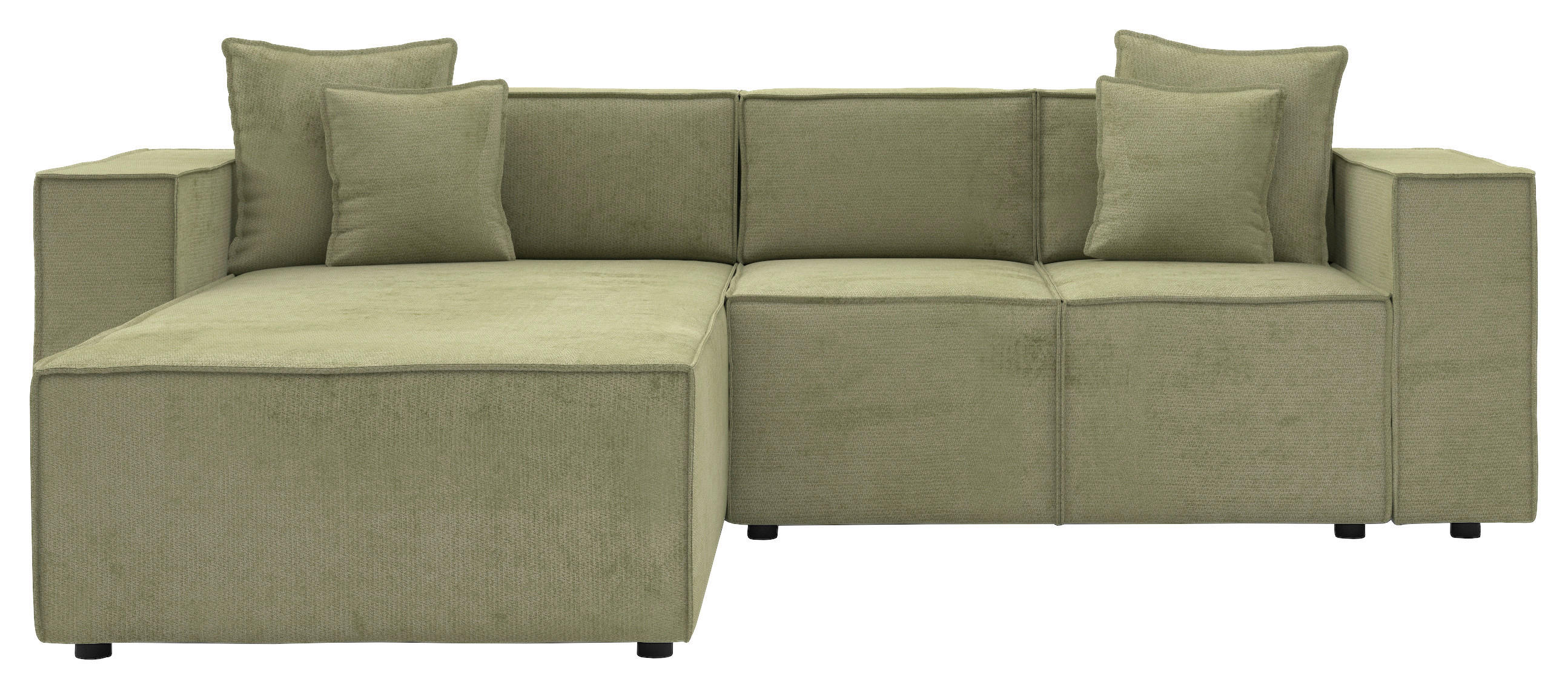 ECKSOFA  Olivgrün Chenille  - Schwarz/Olivgrün, MODERN, Kunststoff/Textil (180/265cm) - Milino