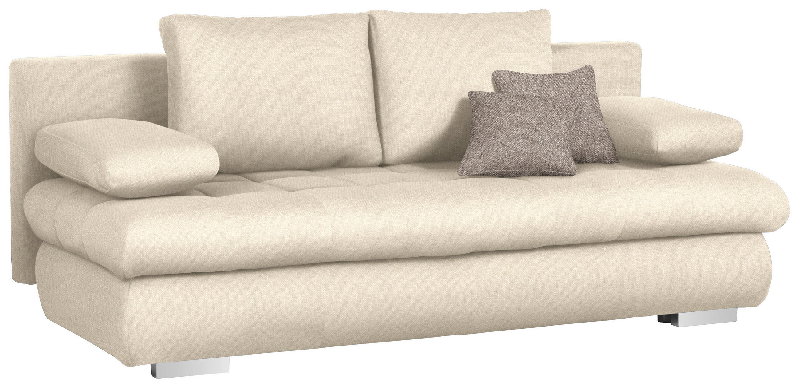 SOFA LEŽAJ krem  - boja hroma/braon, Dizajnerski, tekstil/plastika (205/88/96cm) - Ti'me