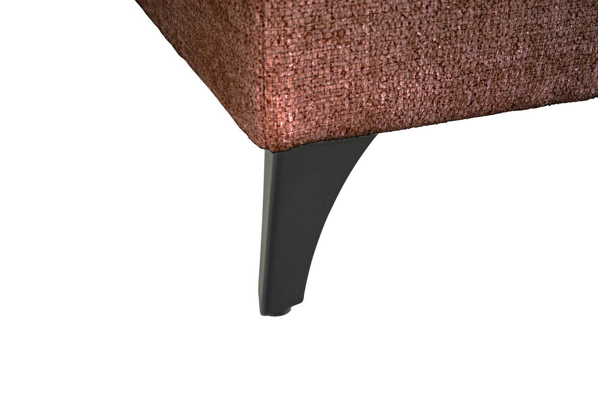WOHNLANDSCHAFT Rot Chenille  - Rot/Schwarz, KONVENTIONELL, Textil/Metall (160/340/188cm) - Xora