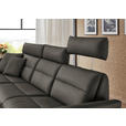 ECKSOFA in Echtleder Dunkelgrau  169/298 cm  - Dunkelgrau/Schwarz, Design, Leder/Metall (169/298cm) - Dieter Knoll