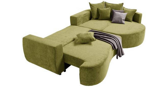 ECKSOFA Olivgrün Chenille  - Schwarz/Olivgrün, MODERN, Kunststoff/Textil (307/194cm) - Carryhome