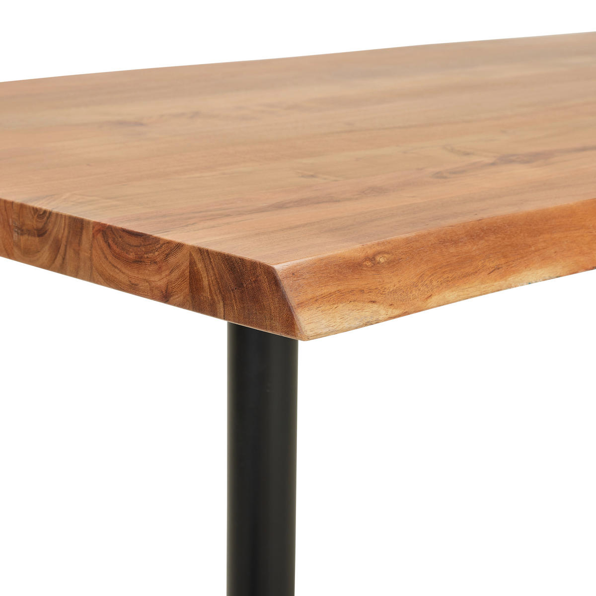 BARBORD i trä, metall  140/75/105 cm  - svart/akaciefärgad, Design, metall/trä (140/75/105cm) - Linea Natura