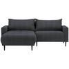ECKSOFA in Flachgewebe Dunkelgrau  - Dunkelgrau/Schwarz, Design, Holz/Textil (160/215cm) - Stylife