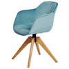 ARMLEHNSTUHL Samt Eichefarben, Hellblau Eukalyptusholz massiv  - Eichefarben/Hellblau, MODERN, Holz/Kunststoff (56,5/59/79cm) - Livetastic