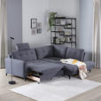 ECKSOFA in Flachgewebe, Leinenoptik Dunkelgrau  - Dunkelgrau/Schwarz, Design, Textil/Metall (247/208cm) - Xora