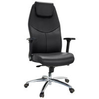 CHEFSESSEL Schwarz  - Silberfarben/Schwarz, Basics, Leder/Kunststoff (70/126/70cm) - MID.YOU