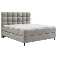 BOXSPRINGBETT 160/200 cm,  in Taupe, gepolstertes Kopfteil, Topper, Matratzen, H2 + H3 = mittel + fest  - Taupe/Schwarz, Trend, Textil/Metall (160/200cm) - Esposa