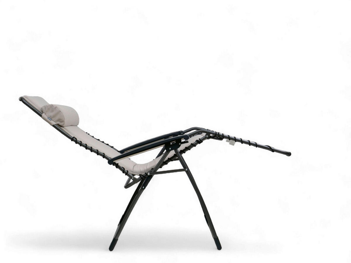 GARTEN-RELAXSESSEL 70/130/67 cm  - Anthrazit/Beige, Basics, Textil/Metall (70/130/67cm)