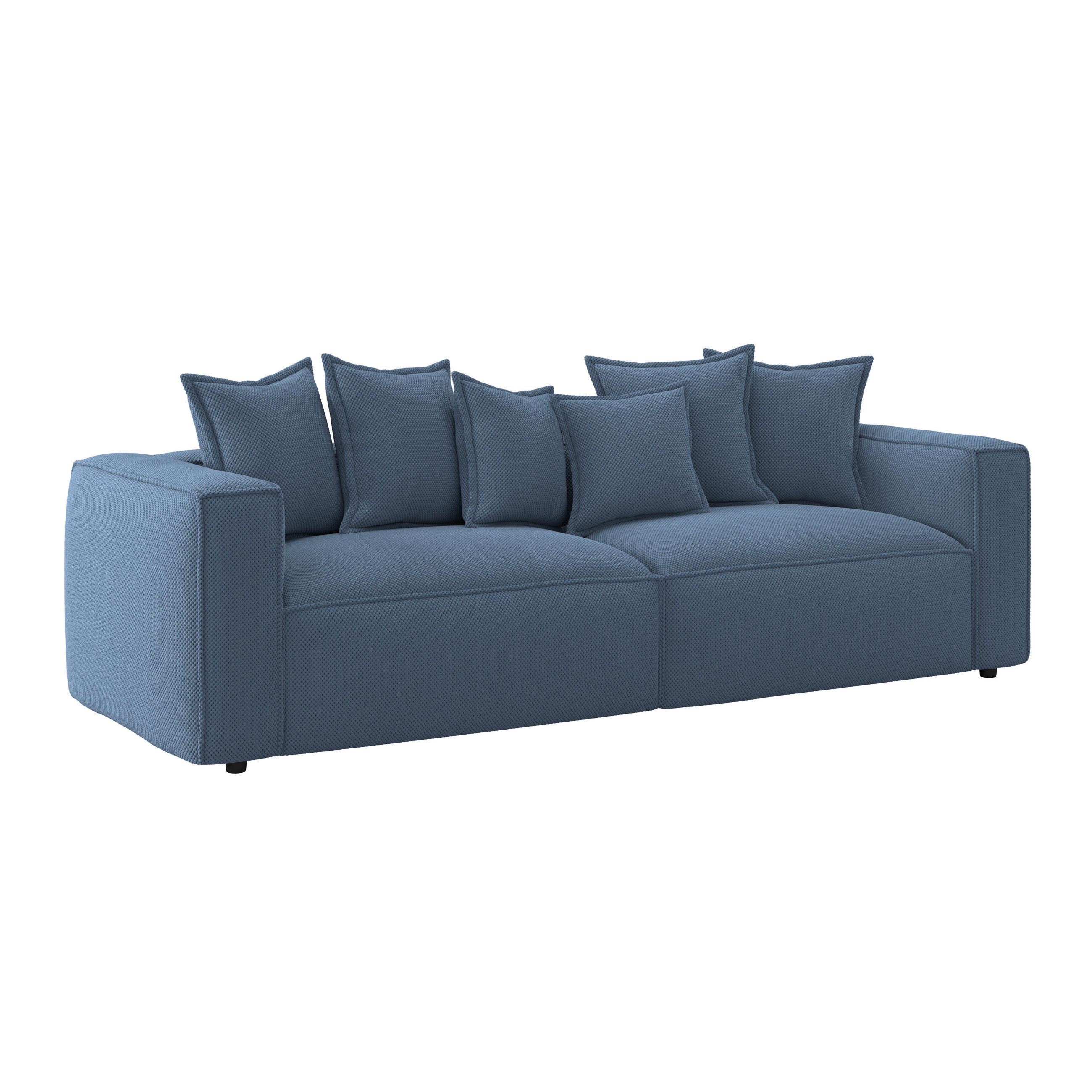 BIGSOFA Mikrofaser Dunkelblau  - Schwarz/Dunkelblau, MODERN, Textil (280/72/109cm) - MID.YOU