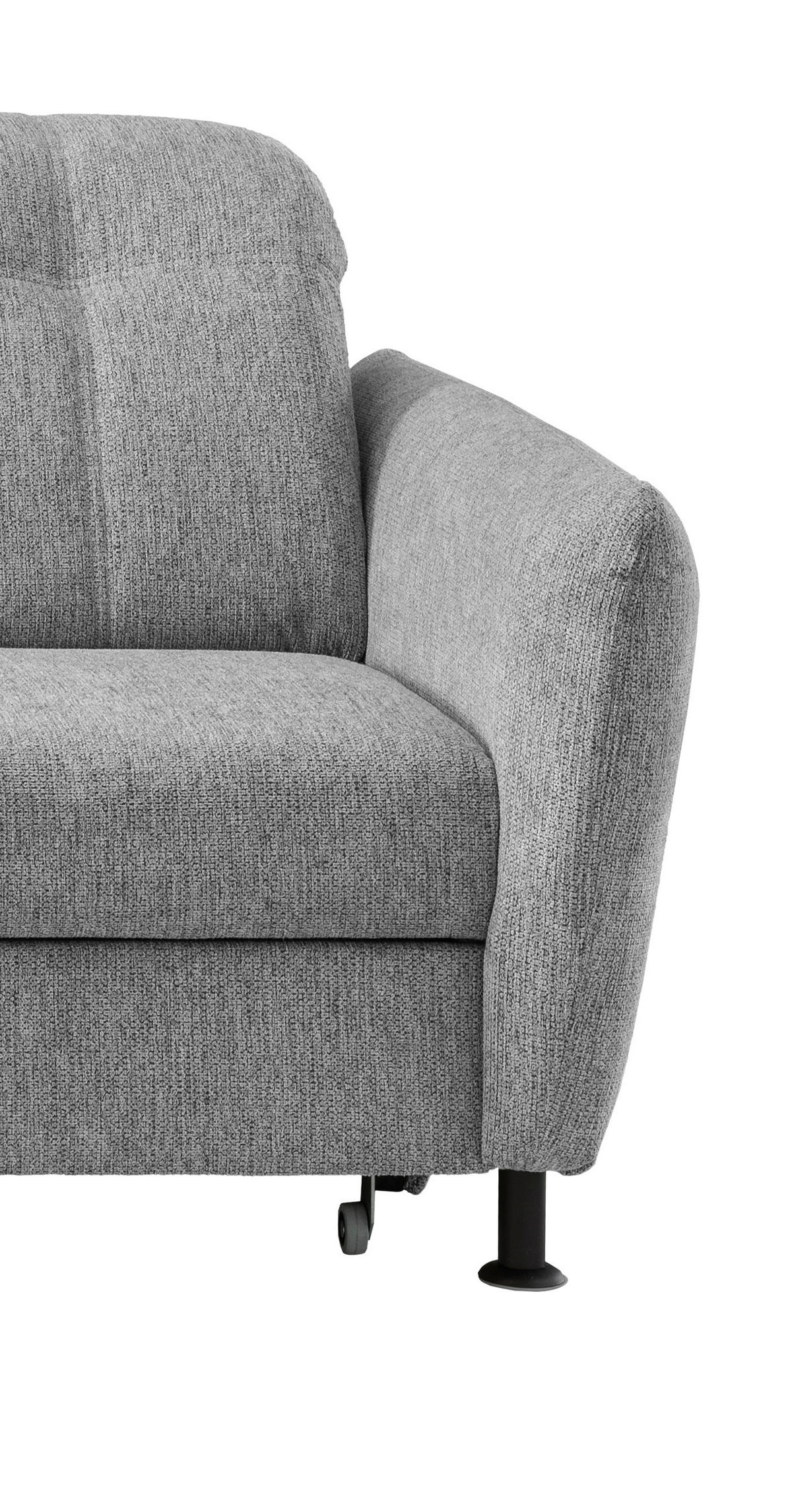 ECKSOFA in Chenille Silberfarben  - Silberfarben/Schwarz, Modern, Textil/Metall (184/267cm) - Livetastic
