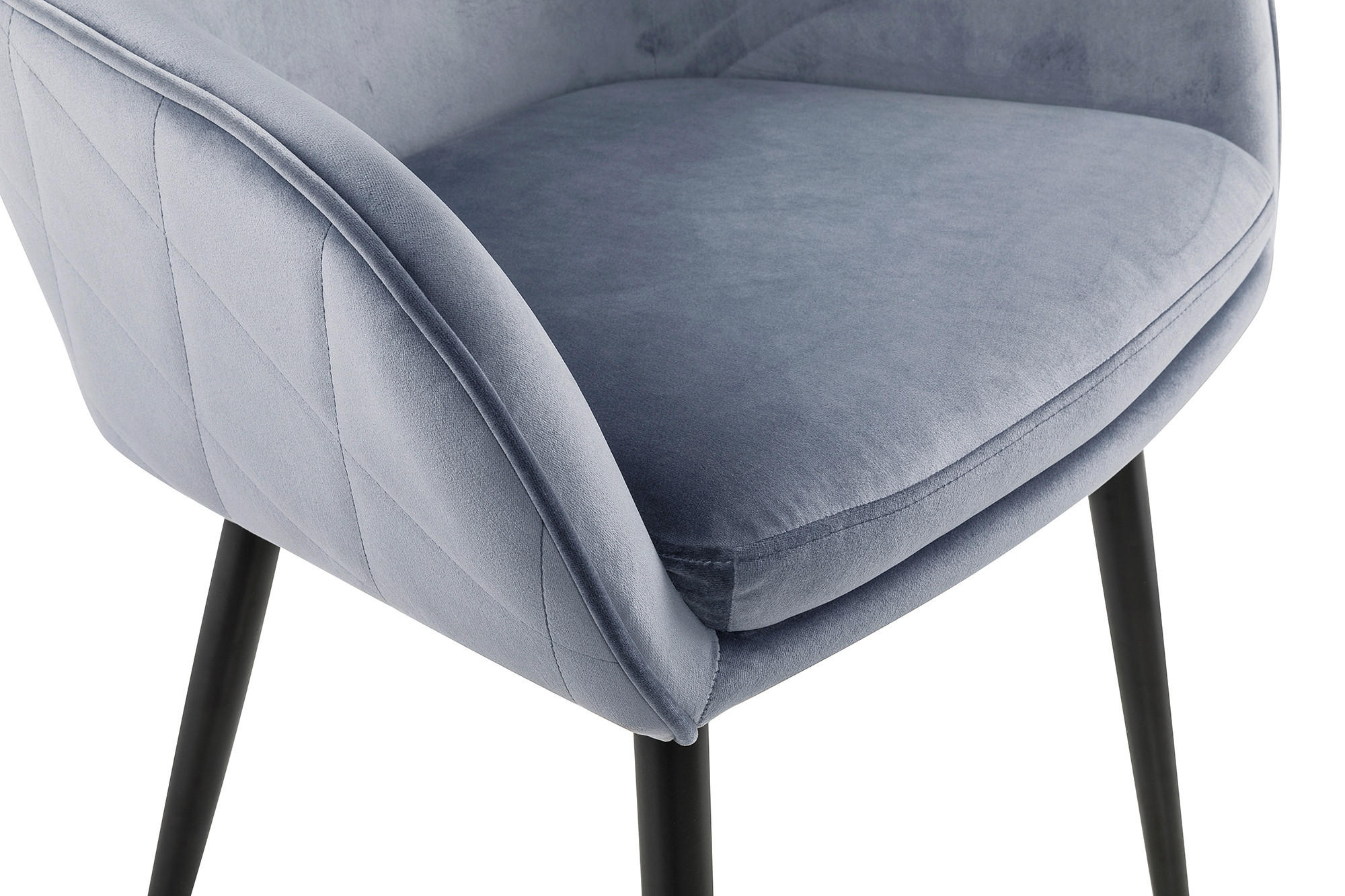 ARMLEHNSTUHL  in Samt  - Hellgrau/Schwarz, MODERN, Textil/Metall (61/85/60cm) - Livetastic