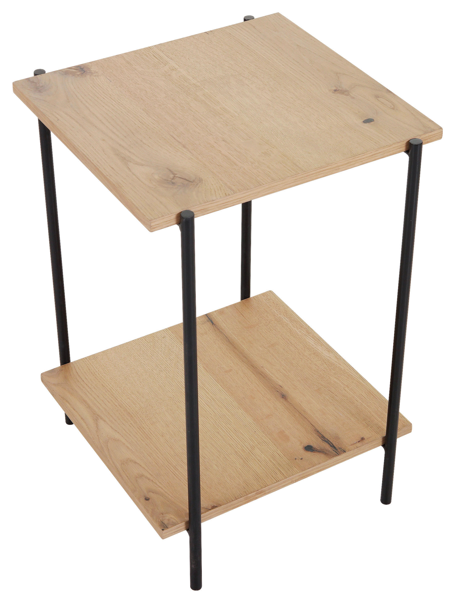 Thumbnail - Landscape Beistelltisch, Schwarz, Eiche, Holz, Holzwerkstoff, Eiche, furniert, rechteckig, Rundrohr, 40x60x40 cm, Wohnzi...